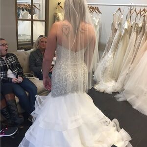 Elegant White and Silver Wedding Dress